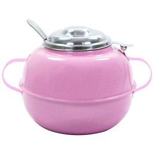 Açucareiro Aço Inox 500g Com Colher - Cores - Rosa