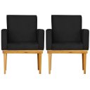Ver imagem 1 de Kit 2 Poltrona Decorativa para Sala Bella Base Madeira Maciça Corino:Preto