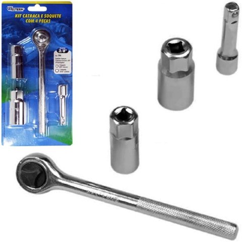 Kit Catraca e Soquete com 4 Peças