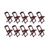 Kit 10 Cadeiras de Madeira Dobravel Imbuia - 1