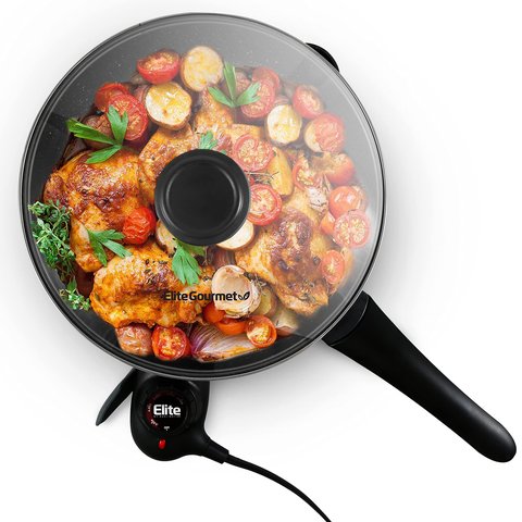 Elite Gourmet Eg6207 Frigideira Elétrica Antiaderente 26,7cm Preto