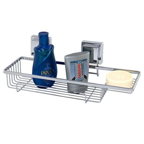 Prateleira Porta Shampoo e Sabonete Fixação Ventosa - Cromado