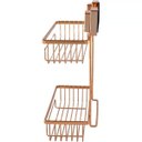 Ver imagem 3 de Porta Shampoo Duplo Cobre Rosé Aço Piatina Fixação por Ventosa