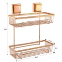 Ver imagem 2 de Porta Shampoo Duplo Cobre Rosé Aço Piatina Fixação por Ventosa