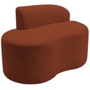 Ver imagem 4 de Sofá Curvo Malta 1 Lugar Compacto Moderno Luxo Bouclé Terracota