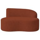 Ver imagem 2 de Sofá Curvo Malta 1 Lugar Compacto Moderno Luxo Bouclé Terracota