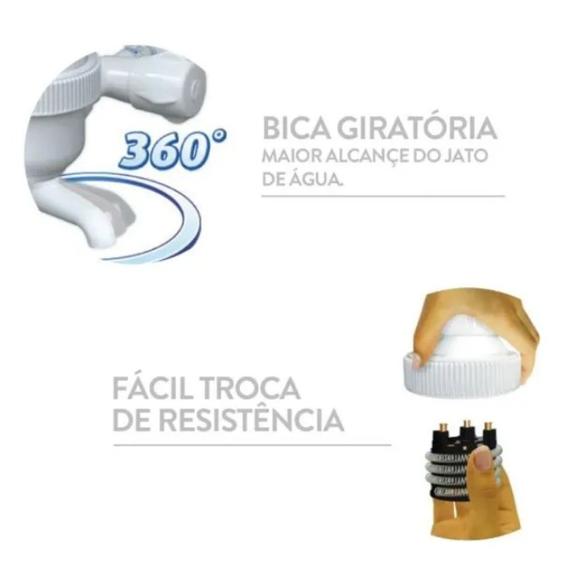 Torneira Elétrica Bica Baixa Branca 127v 4400w - E160 Sintex - 7