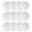 Ver imagem 1 de Kit 12 Pratos Rasos Jantar Branco Borda Dourada Porcelana 28