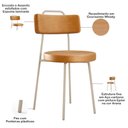 Ver imagem 4 de Kit 06 Cadeiras Decorativas Estofada Sala Jantar Barcelona Arena L02 Couríssimo Whisky - Lyam