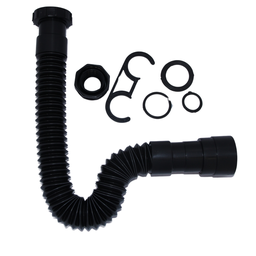 Kit Torneira Lavatorio Banheiro + Válvula Abs e Sifão Preto - 6