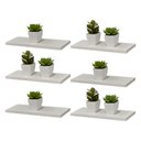 Ver imagem 1 de Kit 6 Prateleira Branca MDF 60 x 15cm Suporte Invisível