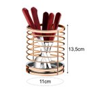 Ver imagem 4 de Suporte Escorredor Porta Talheres e Utensílios de Bancada Luxo - Rosé Gold