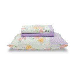 Jogo De Cama Queen 4 Peças 100% Algodão Heloísa Lilás Royal Santista - 3