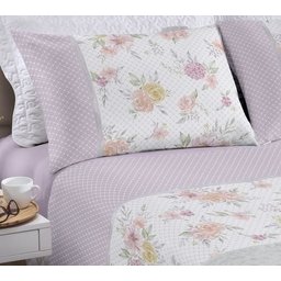 Jogo De Cama Queen 4 Peças 100% Algodão Heloísa Lilás Royal Santista - 2