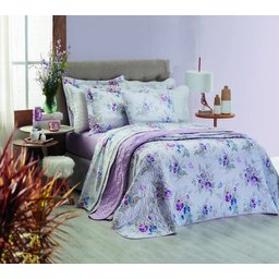 Jogo de Cama Queen Santista Prata 4 peças 100% Algodão 150 Fios Tina Rosa - 1