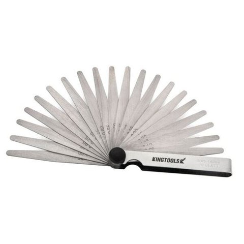 Jogo de Calibre de Folga com 17 Lâminas fabricado em aço Capacidade 0,02 Kingtools 600.020