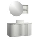 Ver imagem 1 de Conjunto Gabinete Suspenso para Banheiro Luna 2 Portas 100cm Branco com Cuba e Espelheira Venturi