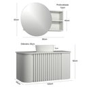 Ver imagem 3 de Conjunto Gabinete Suspenso para Banheiro Luna 2 Portas 100cm Branco com Cuba e Espelheira Venturi