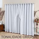 Ver imagem 2 de Cortina para Varão Realeza Linha Nobre 2,00m x 1,70m 100% Poliéster Gelo Casa Show Enxovais