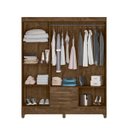 Ver imagem 3 de Guarda Roupa Panamá 153cm 6 Portas Castanho Wood Moval