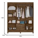 Ver imagem 4 de Guarda Roupa Panamá 153cm 6 Portas Castanho Wood Moval