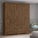 Ver imagem 1 de Guarda Roupa Panamá 153cm 6 Portas Castanho Wood Moval