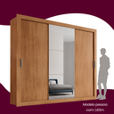 Ver imagem 7 de Guarda Roupa Casal MDF com Espelho 3 Portas de Correr Luna