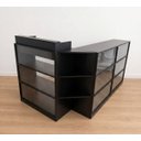 Ver imagem 1 de Balcão Caixa Vitrine + 2 Expositores Lojas e Comércios 100% Mdf Preto - Suprema Móveis