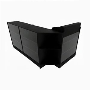 Balcão Caixa Vitrine + 2 Expositores Lojas e Comércios 100% Mdf Preto - Suprema Móveis