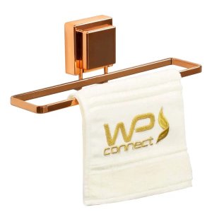 Toalheiro de Mão e Rosto Cobre Rosé Gold Fixação por Ventosa