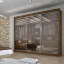 Ver imagem 1 de Guarda-Roupa Casal com 3 Portas Em Vidro Ravena Top Reflecta Rufato