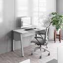 Ver imagem 2 de Estação Trabalho Plataforma Individual com Caixa de Tomadas Pés Cavalete 135cm Industrial Cinza