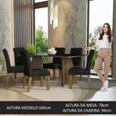 Ver mais imagens de Conjunto Sala de Jantar Mesa Tampo de Madeira 6 Cadeiras Madesa Rustic-preto-oxford