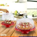Ver imagem 5 de Boleira Porta Bolo Tortas Cúpula Transparente Bandeja translucida - Vermelho