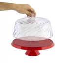 Ver imagem 7 de Boleira Porta Bolo Tortas Cúpula Transparente Bandeja translucida - Vermelho