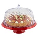 Ver imagem 1 de Boleira Porta Bolo Tortas Cúpula Transparente Bandeja translucida - Vermelho