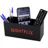 Porta Controle Remoto Com Divisórias NightFlix Preto - 1