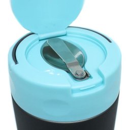 Pote Térmico Food Jar com Colher 500Ml Cinza e Turquesa - Pacco - 1