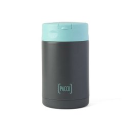 Pote Térmico Food Jar com Colher 500Ml Cinza e Turquesa - Pacco - 3