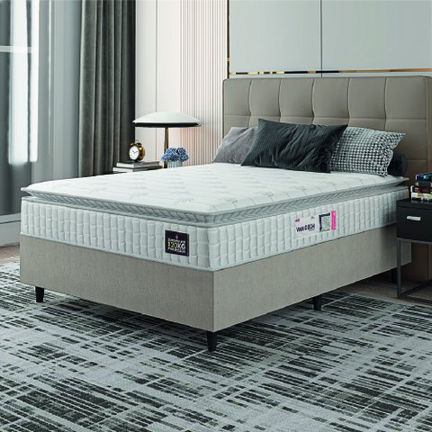 Cama Box Colchão Casal Espuma D33 Vangogh Pillow Top 138x188x67cm Hellen