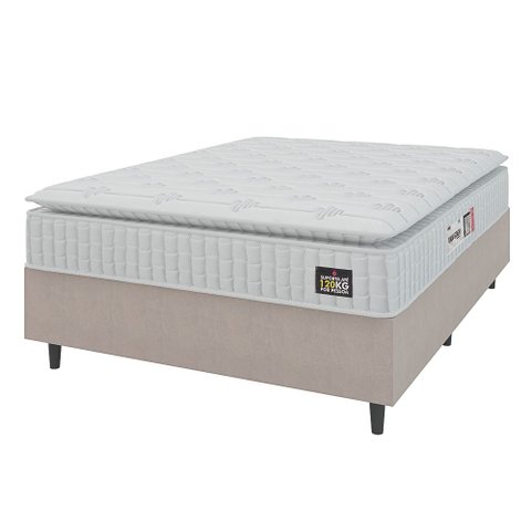Cama Box Colchão Casal Espuma D33 Vangogh Pillow Top 138x188x67cm Hellen