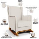 Ver imagem 5 de Poltrona de Amamentação com Balanço e Puff Mavie L02 Linho Cru - Lyam Decor