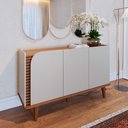 Ver imagem 6 de Aparador Buffet para Sala de Jantar 3 Portas Elora C04 Off White Matte Freijó - Lyam Decor