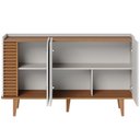 Ver imagem 4 de Aparador Buffet para Sala de Jantar 3 Portas Elora C04 Off White Matte Freijó - Lyam Decor