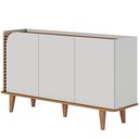Ver imagem 2 de Aparador Buffet para Sala de Jantar 3 Portas Elora C04 Off White Matte Freijó - Lyam Decor