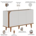 Ver imagem 7 de Aparador Buffet para Sala de Jantar 3 Portas Elora C04 Off White Matte Freijó - Lyam Decor