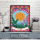Ver imagem 1 de Quadro Carta Tarot Sol - Le Soleil 33x24cm:moldura Branca