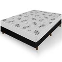 Ver imagem 2 de Cama Box Preta + Colchão Casal Castelar Branco Espuma D33 Bordado 138x188x51cm