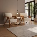 Ver imagem 2 de Kit 2 Poltrona Decorativa Sala de Estar Escritório Mona:bouclé Bege