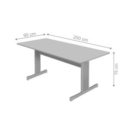 Mesa de Reunião 2.0 Ret - Cinza - 2